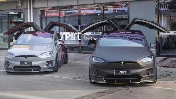 Tesla model X Carbon Fiber Body Kit model X Carbon fiber front lip diffuser Spoiler hood wheel arch wide body kit