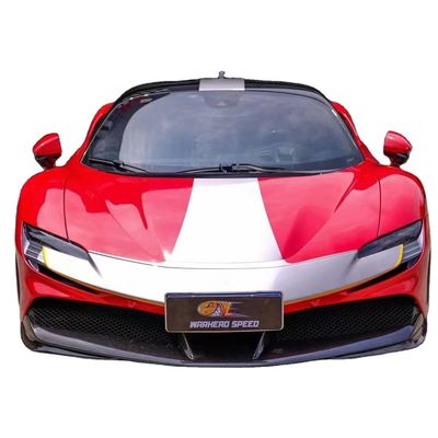 For Ferrari SF90 Dry Carbon Fiber Body Kit SF90 OEM Style Carbon Fiber Front Lip Diffuser Spoiler Side Skirt