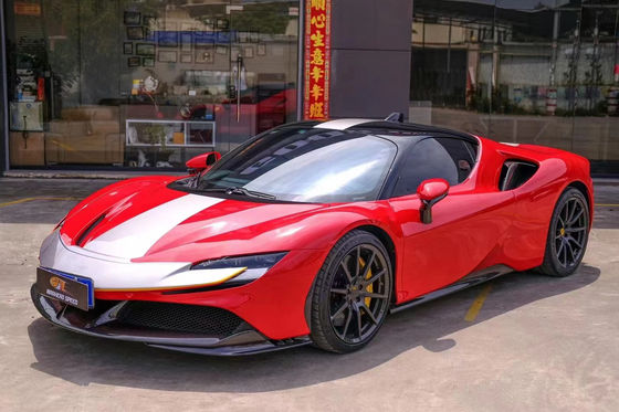 For Ferrari SF90 Dry Carbon Fiber Body Kit SF90 OEM Style Carbon Fiber Front Lip Diffuser Spoiler Side Skirt