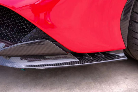 For Ferrari SF90 Dry Carbon Fiber Body Kit SF90 OEM Style Carbon Fiber Front Lip Diffuser Spoiler Side Skirt