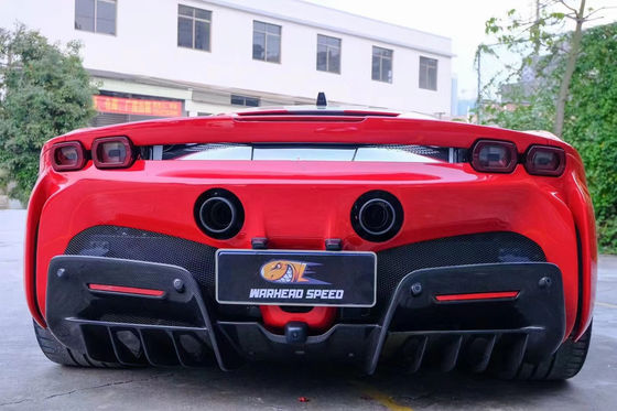 For Ferrari SF90 Dry Carbon Fiber Body Kit SF90 OEM Style Carbon Fiber Front Lip Diffuser Spoiler Side Skirt