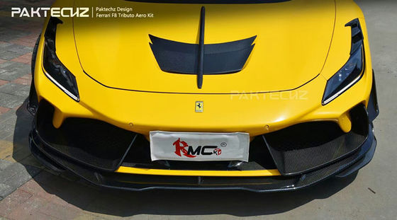 Paktechz Style Carbon Fiber Kit for Ferrari F8 Carbon Fiber Body Kit Front Shovel Rear Diffuser Spoiler
