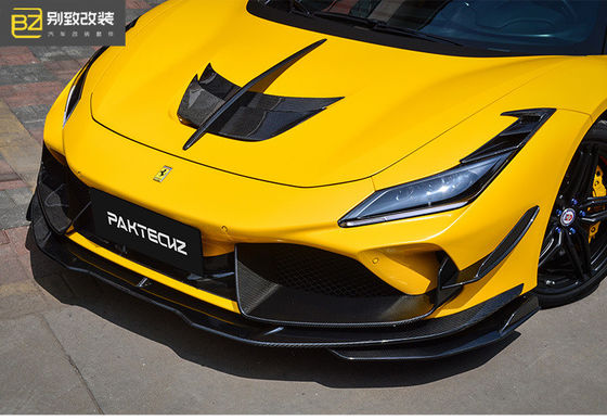 Paktechz Style Carbon Fiber Kit for Ferrari F8 Carbon Fiber Body Kit Front Shovel Rear Diffuser Spoiler