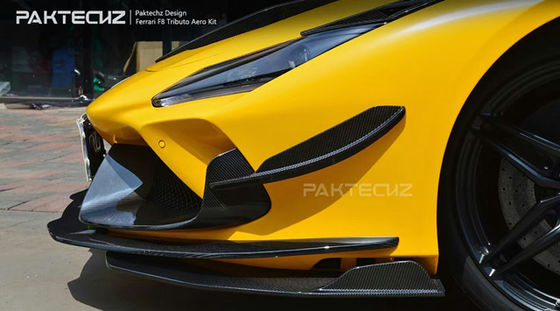 Paktechz Style Carbon Fiber Kit for Ferrari F8 Carbon Fiber Body Kit Front Shovel Rear Diffuser Spoiler