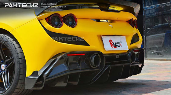 Paktechz Style Carbon Fiber Kit for Ferrari F8 Carbon Fiber Body Kit Front Shovel Rear Diffuser Spoiler