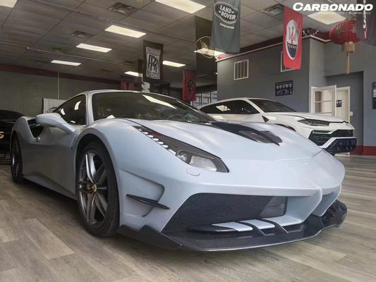 For Ferrari 488 Carbon Fiber Body Kit 488 Upgraded Misha Style Front and Rear Bumper Spoiler Hood Carbon Fiber Body Kit