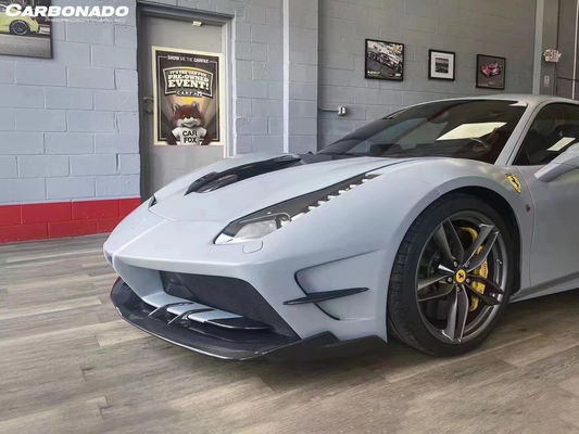 For Ferrari 488 Carbon Fiber Body Kit 488 Upgraded Misha Style Front and Rear Bumper Spoiler Hood Carbon Fiber Body Kit