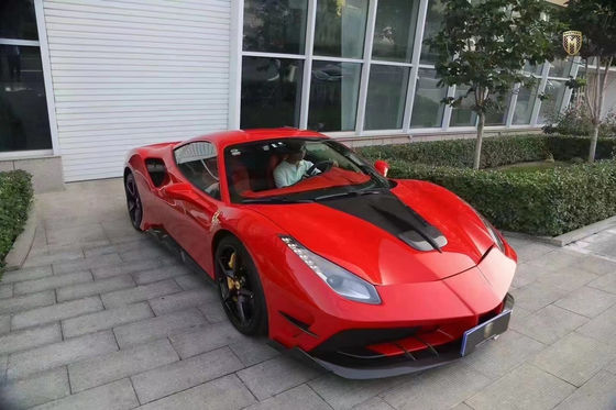 For Ferrari 488 Carbon Fiber Body Kit 488 Upgraded Misha Style Front and Rear Bumper Spoiler Hood Carbon Fiber Body Kit