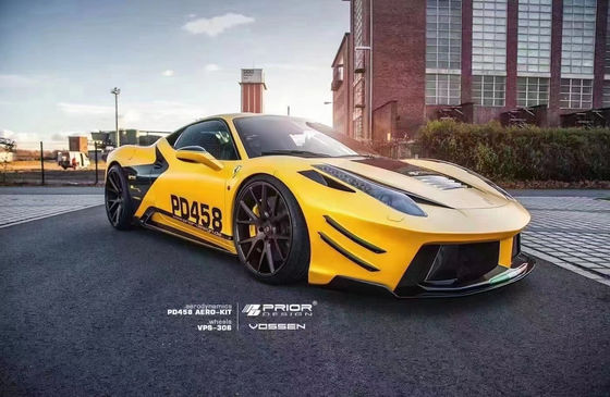 For Ferrari 458 Carbon Fiber Body Kit 458 Upgraded PD Style Front and Rear Bumper Spoiler Hood Body Kit