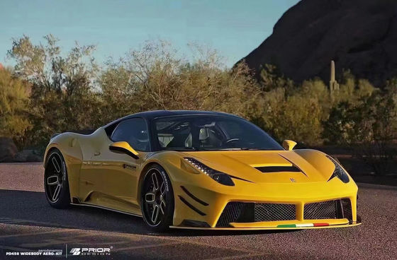 For Ferrari 458 Carbon Fiber Body Kit 458 Upgraded PD Style Front and Rear Bumper Spoiler Hood Body Kit