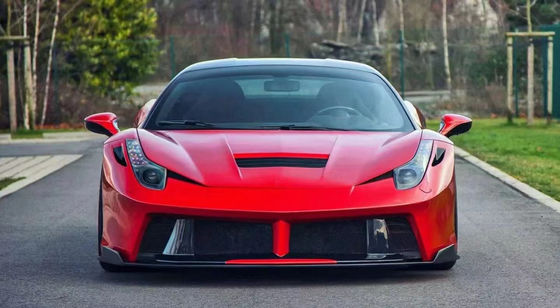 For Ferrari 458 Carbon Fiber Body Kit 458 Upgraded PD Style Front and Rear Bumper Spoiler Hood Body Kit