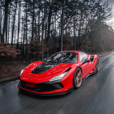 For Ferrari F8 Carbon Fiber Body Kit  F8 Upgraded KEYVANY Style Front Shovel Diffuser Spoiler Body Kit