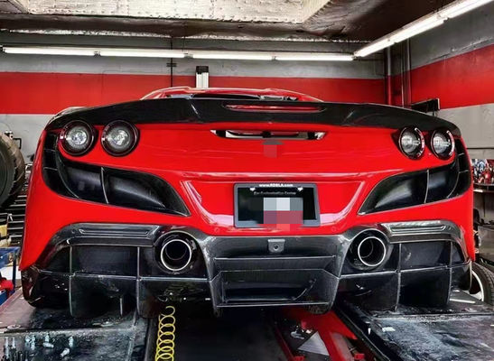 For Ferrari F8 Carbon Fiber Body Kit  F8 Upgraded KEYVANY Style Front Shovel Diffuser Spoiler Body Kit