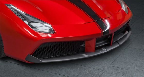For Ferrari 488 Carbon Fiber Body Kit 488 Upgraded Capristo Style Carbon Fiber Front Lip Diffuser Spoiler