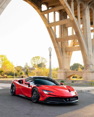 For Ferrari SF90 Carbon Fiber Body Kit SF90 Upgrade RYFT Style Jump Down Front Lip Diffuser Spoiler Body Kit