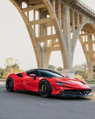 For Ferrari SF90 Carbon Fiber Body Kit SF90 Upgrade RYFT Style Jump Down Front Lip Diffuser Spoiler Body Kit
