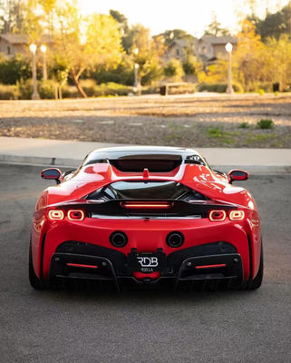 For Ferrari SF90 Carbon Fiber Body Kit SF90 Upgrade RYFT Style Jump Down Front Lip Diffuser Spoiler Body Kit