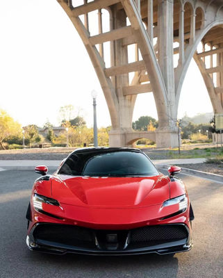 For Ferrari SF90 Carbon Fiber Body Kit SF90 Upgrade RYFT Style Jump Down Front Lip Diffuser Spoiler Body Kit