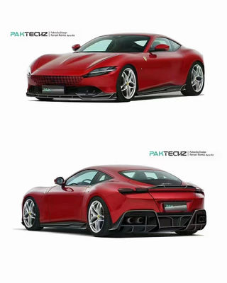 Dry Carbon Fiber  for Ferrari ROMA Carbon Fiber Body KitROMA Carbon Fiber Front Lip Diffuser Spoiler Hood Grill Body Kit