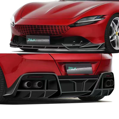 Dry Carbon Fiber  for Ferrari ROMA Carbon Fiber Body KitROMA Carbon Fiber Front Lip Diffuser Spoiler Hood Grill Body Kit