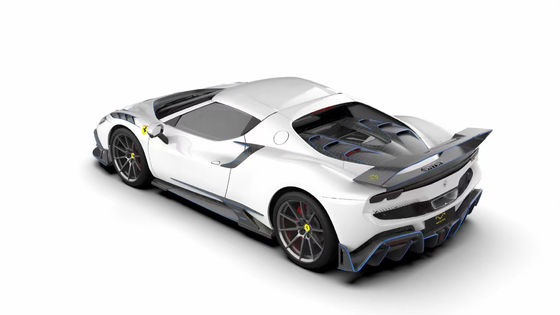 296GTB Ferrari Kit Car Body 2021 Dry Carbon Fiber Front Lip Car Front Bumper Diffuser