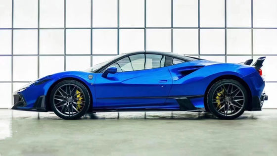 Blue F8 Ferrari Body Kit F8 MSY Style Front Bumper Lip Body Kit Spoiler Side Skirts