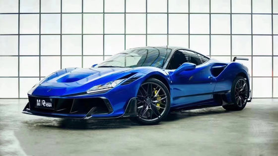 Blue F8 Ferrari Body Kit F8 MSY Style Front Bumper Lip Body Kit Spoiler Side Skirts