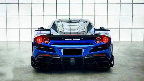 Blue F8 Ferrari Body Kit F8 MSY Style Front Bumper Lip Body Kit Spoiler Side Skirts