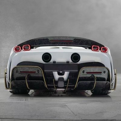 SF90 Ferrari Body Kit MSY Style Carbon Fiber Rear Bumper Lip Spoiler Side Skirt
