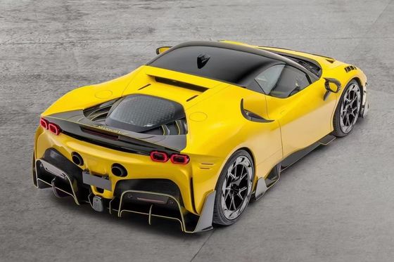 SF90 Ferrari Body Kit MSY Style Carbon Fiber Rear Bumper Lip Spoiler Side Skirt