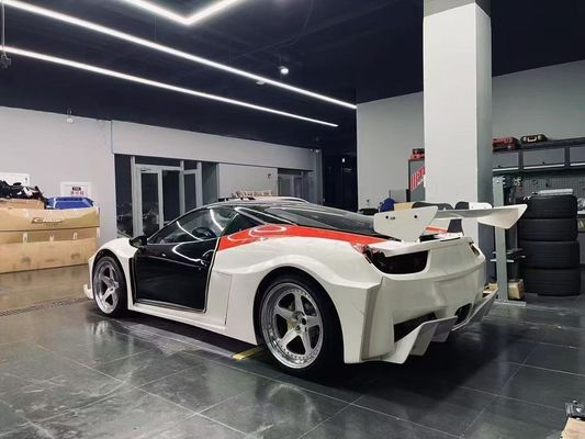 458 Ferrari Body Kit LB Style Front And Rear Bumper 2011 - 2014 Hood Spoiler For Car