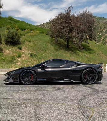 SF90 Ferrari Carbon Fiber Body Kit 1016 Style Front Lip Air Intake Black Spoiler Fender