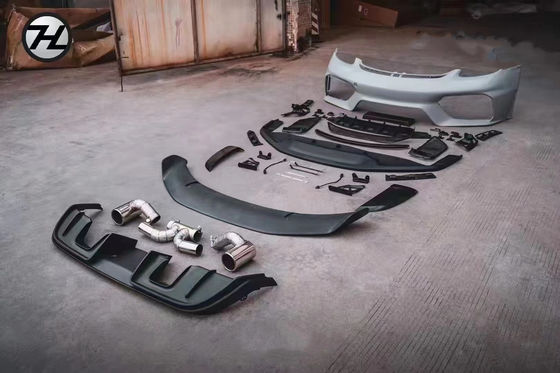 PP Plastic Material  718 Boxster Body Kit 718 Upgraded GT4 Style Front and Rear Bumpers  Spoiler
