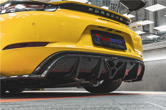 For Porsche 718 Boxster Cayman Body Kit Carbon Fiber Material 718 Carbon Fiber Rear Diffuser EVO Style 718 Carbon Fiber Body Kit