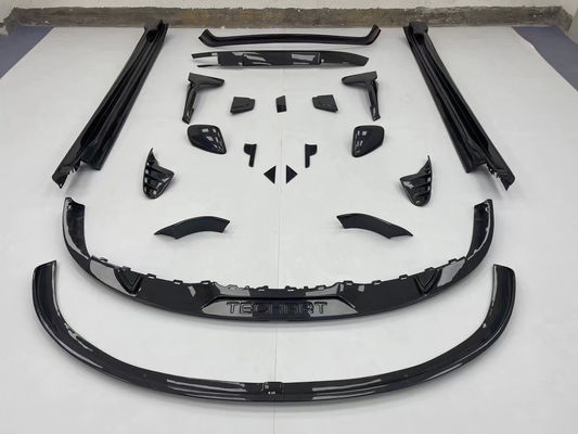 For Porsche Taycan Carbon Fibre Body Kit Taycan Upgrade Tech Style Carbon Fiber Front Lip Diffuser Spoiler Side Skirt Body Kit