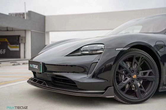 Dry Carbon Fiber Carbon Fibre Body Kit for Porsche Taycan Taycan Upgrade PAKTECHZ Style Front Shovel Diffuser Spoiler Body Kit
