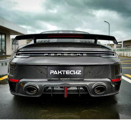 For Porsche 992 Turbo Carbon Fiber Spoiler 992 Turbo Upgrade Paktechz Style Carbon Fiber Tail Cover Spoiler