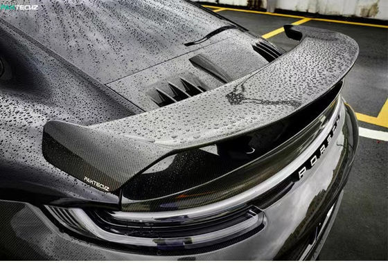 For Porsche 992 Turbo Carbon Fiber Spoiler 992 Turbo Upgrade Paktechz Style Carbon Fiber Tail Cover Spoiler