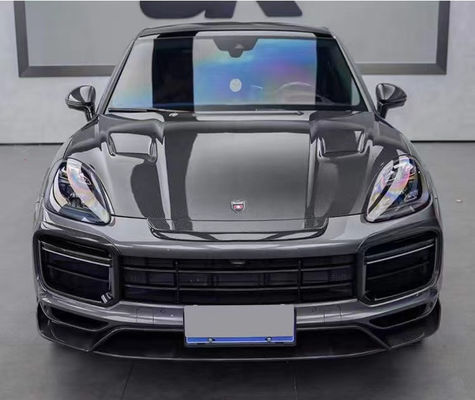 For Porsche Cayenne Carbon Fiber Wide Body Kit  Cayenne Upgrades MSY-style Carbon Fiber Front Lip Diffuser Spoiler Hood