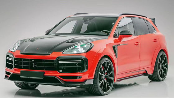 For Porsche Cayenne Carbon Fiber Wide Body Kit  Cayenne Upgrades MSY-style Carbon Fiber Front Lip Diffuser Spoiler Hood