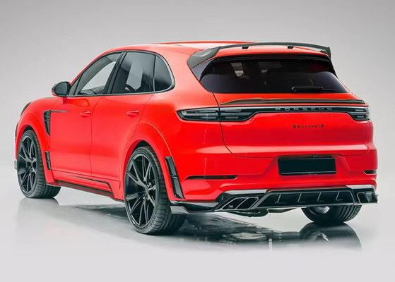 For Porsche Cayenne Carbon Fiber Wide Body Kit  Cayenne Upgrades MSY-style Carbon Fiber Front Lip Diffuser Spoiler Hood