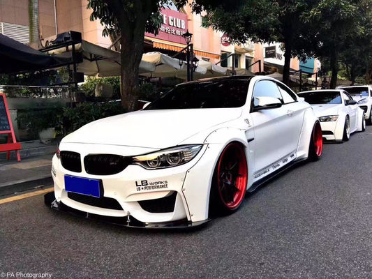 LB Wide-body Kit for BMW M4 F82 Wide-body Kit M4 F82 Upgraded LB Style Front Lip Diffuser Spoiler Carbon Fiber Body Kit