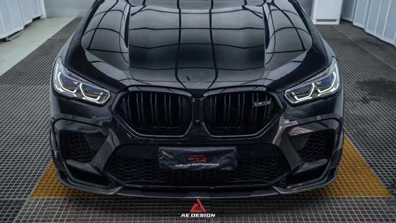 For BMW X6M F96 Carbon Fiber Body Kit  X6M F96 Upgrades the AE Style Carbon Fiber Front Lip Diffuser Spoiler