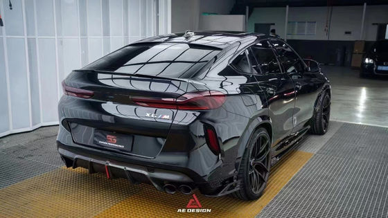For BMW X6M F96 Carbon Fiber Body Kit  X6M F96 Upgrades the AE Style Carbon Fiber Front Lip Diffuser Spoiler