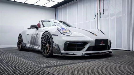 For Porsche 992s Carbon Fiber Body Kit 992s AE Style Dry Carbon Fiber Front Lip Diffuser Spoiler Side Skirt