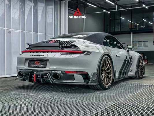For Porsche 992s Carbon Fiber Body Kit 992s AE Style Dry Carbon Fiber Front Lip Diffuser Spoiler Side Skirt