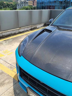 2019 Black Porsche Cayenne Body Kit TH Style Hood Engine Cover Dry Carbon Fiber