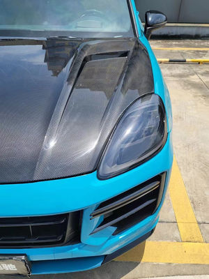2019 Black Porsche Cayenne Body Kit TH Style Hood Engine Cover Dry Carbon Fiber