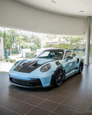 Blue Porsche Body Kit 992  GT3RS Style Dry Carbon Fiber Hood