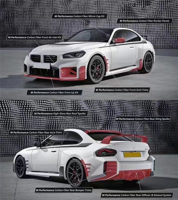 For BMW M2 G87 Carbon Fiber Body Kit M2 G87 Upgraded MP Style Carbon Fiber Front Lip Diffuser Spoiler Body Kit